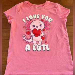Girls Size 14 Axolotl Valentine’s Shirt